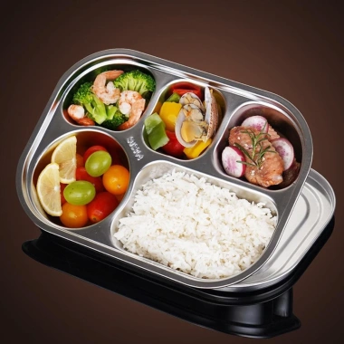 Khay ăn tối NLINNI inox 304 có nắp - Đĩa chia 4/5 ngăn, bộ đồ ăn nhà bếp đa năng, giảm còn 161.700₫ 5 Khay ăn tối NLINNI inox 304 có nắp - Đĩa chia 4/5 ngăn, bộ đồ ăn nhà bếp đa năng, giảm còn 161.700₫ 5