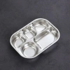 Khay ăn tối NLINNI inox 304 có nắp - Đĩa chia 4/5 ngăn, bộ đồ ăn nhà bếp đa năng, giảm còn 161.700₫ 10
