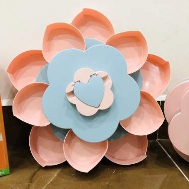 Khay bánh kẹo Tết hình hoa sen sang trọng 2 tầng 10 cánh, giảm giá 90k 7