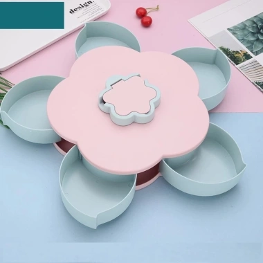 Khay bánh kẹo Tết hình hoa sen sang trọng 2 tầng 10 cánh, giảm giá 90k 10