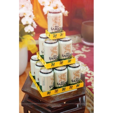 Khay Bày Tháp Bia Nước Ngọt 3-5 Tầng Xuka - Tháp Vàng Chữ Vạn Sang Trọng, Trang Trí Cúng Lễ & Bàn Thờ Tết, 58.000₫ 8