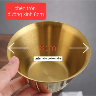 Khay chén inox màu vàng sang trọng - Đựng nước chấm, nước sốt - Giá ưu đãi 26.250đ 2