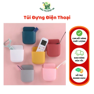 Khay Để Điện Thoại Dán Tường Lỗ Sạc - Giá Đỡ Remote TV Siêu Tiện Lợi 88.246