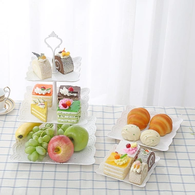 Khay dĩa đựng trái cây bánh kẹo, hoa quả 3 tầng sang trọng - Giá 69.000₫
