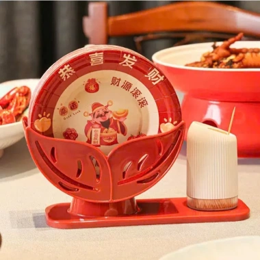 Khay Đĩa Trái Tim Đựng Hạt Dưa - Trang Trí Bánh Kẹo Đám Cưới, Đám Hỏi Vải Không Dệt Đỏ - Sáng Tạo TTC 6