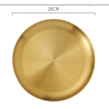 Khay đĩa tròn inox mạ vàng bạc sang trọng - Giá chỉ 38.250đ giảm tới 10.710đ 4