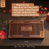 Khay đựng ấm chén trà tre truyền thống, trà đạo bàng tre hun khói, kèm khay đựng nước, chỉ 250.000đ 5