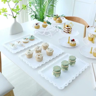 Khay Đựng Bánh Kẹo 2 Tầng Decor Tiệc Cưới, Khay Trái Cây Đơn Giản Sang Trọng - 23.000₫