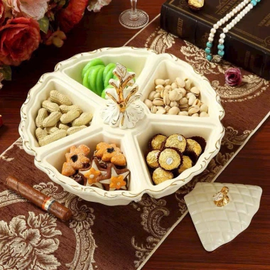 Khay đựng bánh kẹo Tết bằng sứ phong cách châu Âu - Giá ưu đãi 1,095,000 VNĐ
