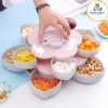 Khay đựng bánh kẹo Tết hoa sen xoay 10 cánh sang trọng, hộp mứt 2 tầng giảm còn 90.000₫
