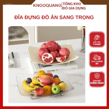 Khay đựng hoa quả và đĩa bánh kẹo nhựa PET cao cấp, dáng cong sang trọng, chỉ 60.000 VND