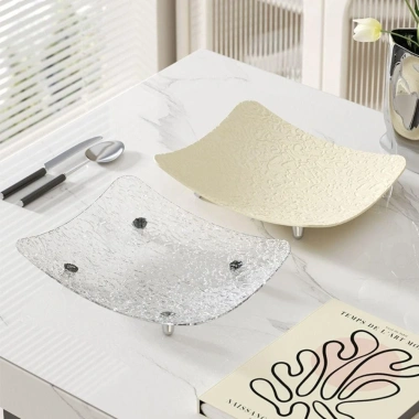 Khay đựng hoa quả và đĩa bánh kẹo nhựa PET cao cấp, dáng cong sang trọng, chỉ 60.000 VND