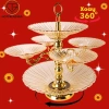 Khay Đựng Mứt, Bánh Kẹo Hoa Sen 6 Cánh Xoay 360 độ Mạ Vàng Đồng Tráng Gương Cao Cấp Sang Trọng 215k 2