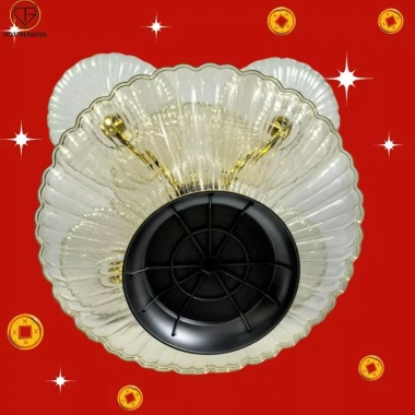 Khay Đựng Mứt, Bánh Kẹo Hoa Sen 6 Cánh Xoay 360 độ Mạ Vàng Đồng Tráng Gương Cao Cấp Sang Trọng 215k 5