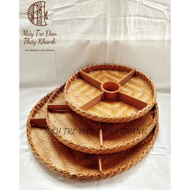 Khay đựng mứt, mẹt chia ngăn, nem nướng Thủy Khanh - Mây tre đan, giảm còn 62.000₫