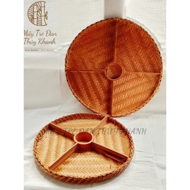 Khay đựng mứt, mẹt chia ngăn, nem nướng Thủy Khanh - Mây tre đan, giảm còn 62.000₫
