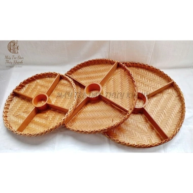 Khay đựng mứt, mẹt chia ngăn, nem nướng Thủy Khanh - Mây tre đan, giảm còn 62.000₫