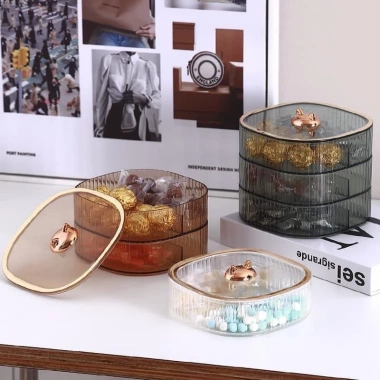 Khay Đựng Mứt Tết Gấu Đa Năng Trong Suốt - Kệ Bánh Kẹo Giảm Giá 75.000