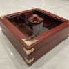Khay đựng Mứt Tết vuông kính bọc đồng size lớn - Gỗ hương sang trọng, giảm giá 435k 5