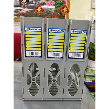 Khay đựng tài liệu 3 ngăn nhựa xéo - Kệ liên hoàn, giá chỉ 60.000₫, tiết kiệm không gian