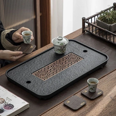 Khay Đựng Trà Màu Vàng Đen Sang Trọng - Thiết Kế Đẳng Cấp, Giá Ưu Đãi 283.642₫
