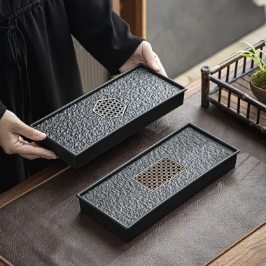 Khay Đựng Trà Màu Vàng Đen Sang Trọng - Thiết Kế Đẳng Cấp, Giá Ưu Đãi 283.642₫