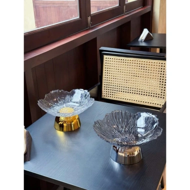 Khay Đựng Trái Cây Chân Cao Trong Suốt - Trang Trí Bàn Ăn Sang Trọng Giá 89.000đ