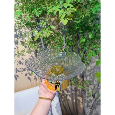 Khay Đựng Trái Cây Chân Cao Trong Suốt - Trang Trí Bàn Ăn Sang Trọng Giá 89.000đ