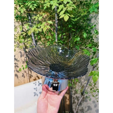 Khay Đựng Trái Cây Chân Cao Trong Suốt - Trang Trí Bàn Ăn Sang Trọng Giá 89.000đ