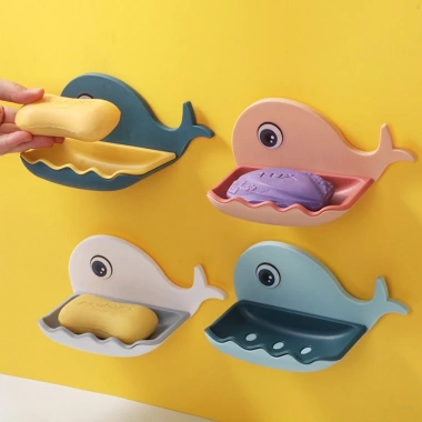 Khay Đựng Xà Phòng Hình Cá Heo Dễ Thương - Kệ Dính Tường Tiết Kiệm Không Gian Molangshop