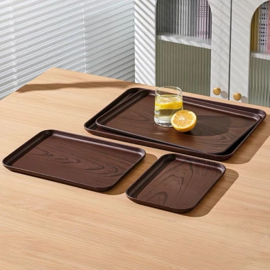 Khay giả Gỗ Nhựa m Decor màu tối – Trưng bày đồ uống, trang trí quán cafe, 33.495₫
