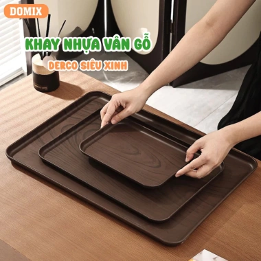 Khay giả Gỗ Nhựa m Decor màu tối – Trưng bày đồ uống, trang trí quán cafe, 33.495₫