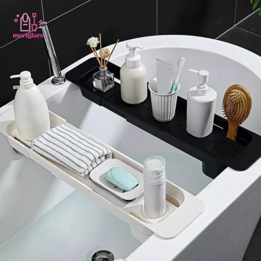 Khay giá lưu trữ bồn tắm đa chức năng cho nến, sách, khăn - giảm còn 267k