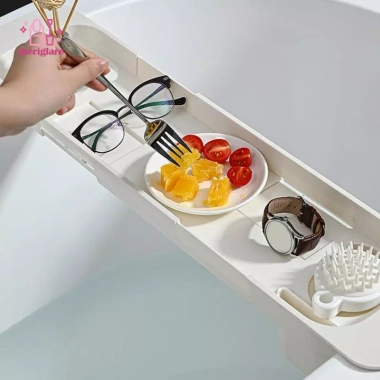 Khay giá lưu trữ bồn tắm đa chức năng cho nến, sách, khăn - giảm còn 267k