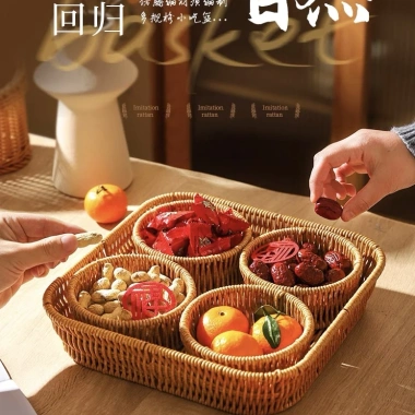 Khay Giả Mây Đa Năng Tết – Đựng Mứt, Trái Cây, Bánh Kẹo, Giá ưu đãi 249.000 5