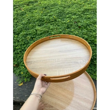 Khay gỗ bày mâm cúng - Bộ bát đĩa hoa mặt trời 45cm, giá ưu đãi 229.000₫