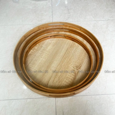 Khay Gỗ Bộ Bát Đĩa Hoa Mặt Trời 45-55cm - Mâm Gỗ Đựng Bát Cúng Gia Tiên 150k
