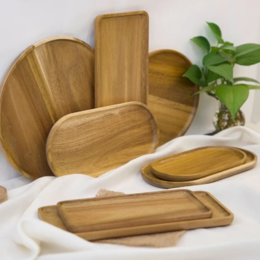 Khay gỗ chữ nhật Decor Tết - Đựng mứt, bánh, hạt, giá ưu đãi 97.500₫ | Vibasic 8