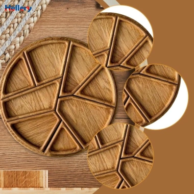 Khay gỗ đa năng có ngăn tháo rời - Đĩa đựng thức ăn chay cho tiệc tráng miệng và đám cưới - Giá ưu đãi 502.700