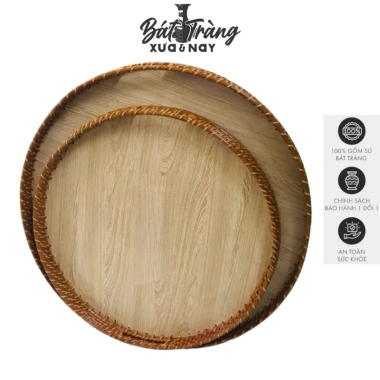 Khay Gỗ Đựng Bộ Hoa Mặt Trời, Mứt, Ấm Chén 5 Size 32-60cm Mâm Tròn Gia Tiên Giá Ưu Đãi 255.000₫