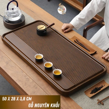 Khay Gỗ Nâu Cao Cấp - Bàn Trà, Kê Ấm, Chén Trà Đạo, Đa Kích Thước, Giá Giảm 304k