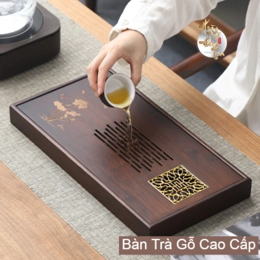 Khay Gỗ Nâu Cao Cấp - Bàn Trà, Kê Ấm, Chén Trà Đạo, Đa Kích Thước, Giá Giảm 304k