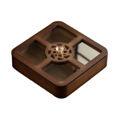 Khay gỗ nâu chia ngăn hươu vàng – Đựng bánh kẹo Tết, decor phòng khách, 260.000đ 6