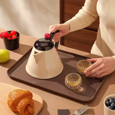 Khay gỗ nhựa vân gỗ đa năng cho quán ăn, nhà hàng và chụp ảnh - Giá chỉ 25.000 VNĐ