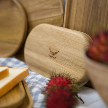 Khay gỗ Oval Decor Tết – Quà Tết sang trọng, trang trí bàn trà, đựng mứt, bánh, hạt – Giá ưu đãi 97.500₫ – Vibasic