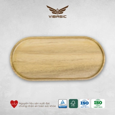 Khay gỗ Oval Decor Tết – Quà Tết sang trọng, trang trí bàn trà, đựng mứt, bánh, hạt – Giá ưu đãi 97.500₫ – Vibasic