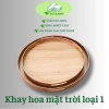 Khay Gỗ phủ vân, tre, Hoa Mặt Trời, Mây - Mâm Cúng Gia Tiên Đường Kính 45‑55cm Sứ Xanh02 giảm 130k