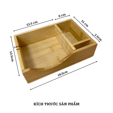 Khay gỗ tre đa năng nhiều ngăn an toàn - Đựng giấy ăn, gia vị cho nhà hàng, quán ăn 2