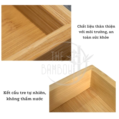 Khay gỗ tre đa năng nhiều ngăn an toàn - Đựng giấy ăn, gia vị cho nhà hàng, quán ăn 5