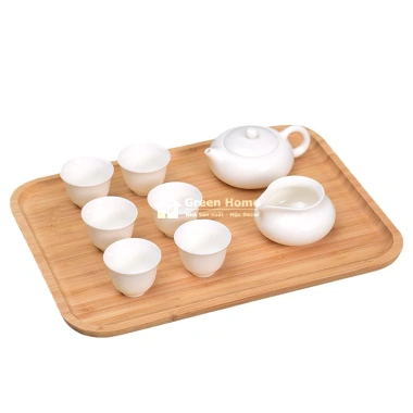 Khay Gỗ Tre Nhà Mộc Decor Cao Cấp - Đĩa Gỗ Tự Nhiên Chụp Hình, Đựng Đồ Ăn Uống 46k